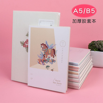Rubber set Notepad B5 thick notebook students with A5 waterproof classroom homework book stationery rubber sleeve book Diary fashion simple Korean hipster students make text wholesale