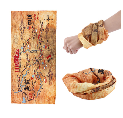 Sunscreen 100 Changing Bike Headscarf Magic Headscarf Mountaineering Car Face Towel Male Mask Outdoor Riding Gear Map