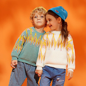 【美搭旗舰店】男女儿童水貂绒毛衣针织衫