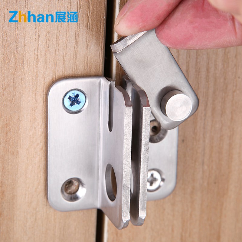 Buckle Bolt-free door buckle padlock Stainless Steel Cabinet Door Lock Push-and-pull Door Lock Buckle safety door bolt