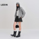 Leding Heart Label Zipper Sweater Jacket Winter New Style Hooded Drawstring Commuting Thickened Loose Casual Knitted Jacket
