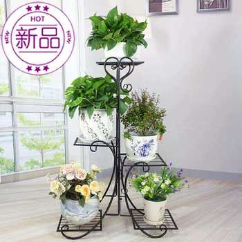 ຂາຕັ້ງດອກເຫຼັກແບບເອີຣົບ, ຊັ້ນວາງຫຼາຍຊັ້ນ, ຂາຕັ້ງດອກໄຟລະບຽງ, ຜະລິດຕະພັນໃຫມ່ຫ້ອງໂຖງ indoor ladder pothos flower stand