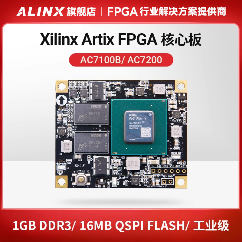 Alinx Black Gold Fpga Core Board Xilinx A7 Artix7 Industrial-Grade Communication Video 7a200t 100t