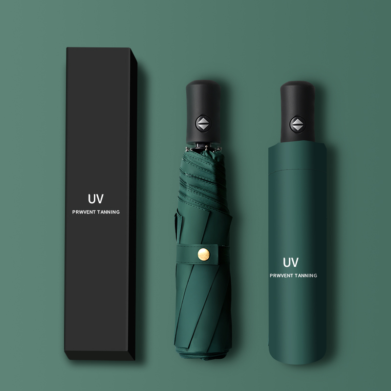 Fully automatic umbrella sunscreen folding men and women rain and shine dual use ins custom logo anti-UV umbrella