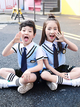Kindergarten Landscaped Summer School Uniform Suit Class School English Breeze Graduation Photo Clothing Elementary School Students Short Sleeve Summer Clothing