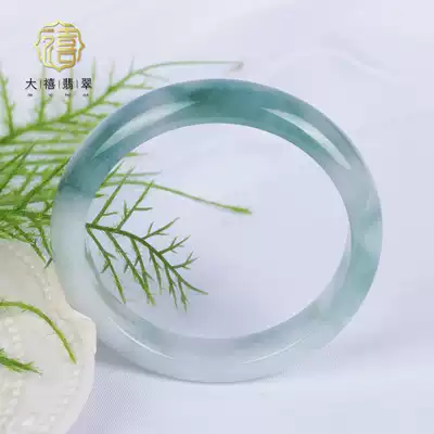 Great Jubilee Myanmar natural Class a Jade Jade waxy ice seed floating blue flower bracelet son noble concubine female Taobao live broadcast