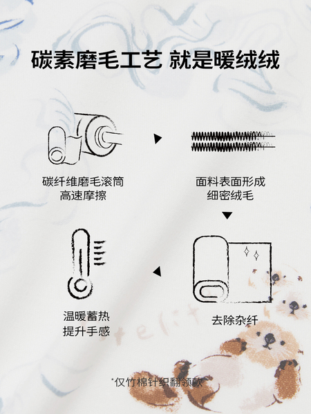 cutelife【轻羽】女士长袖家居服月子服竹棉女款睡衣长裤秋冬套装 — 3