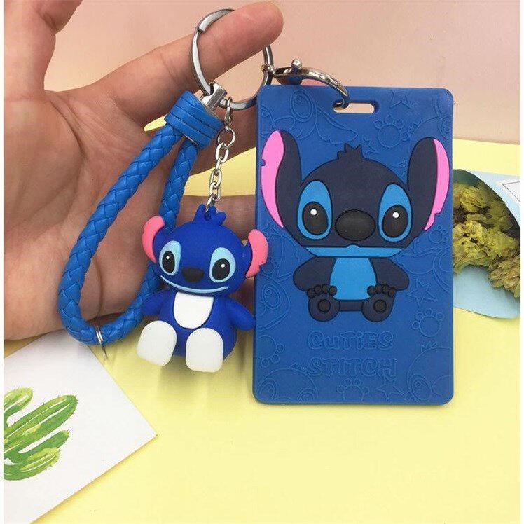 Stitch bus cover student meal card protection cover traffic subway access card campus card cover lanyard