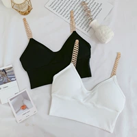 Camisole mặc mùa hè 2019 phiên bản mới của Hàn Quốc của chuỗi kim loại tự trồng tự nhiên bên trong áo khoác ngắn - Áo ba lỗ thoi trang nu