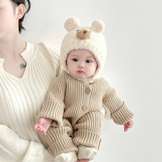 Baby hat winter cute warm ear protection hat