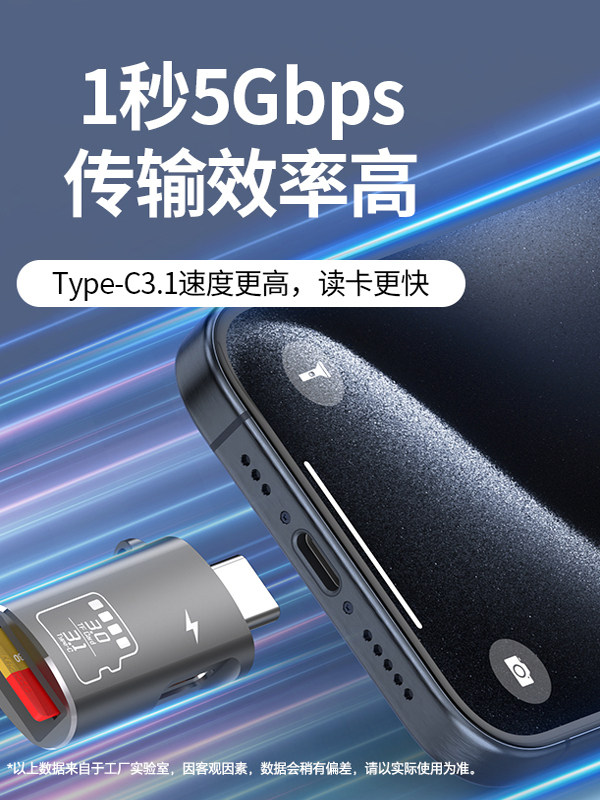 Type-C to C Port Adapter Card Reader Tf Card High-Speed Transmission Internal Memory Card Suitable for Apple Huawei Charging Laptop Computer Connection Mobile Phone External Card Reader Office General Use