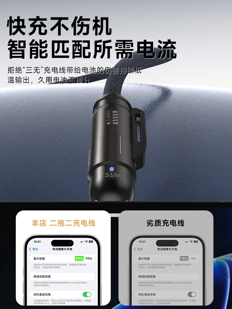 New Braided Cable 240W Super Fast Charging Data Cable Four-In-One Charging Cable Suitable for Apple, Huawei, Type-C, Honor, Car, Android USB Interface, iPad Tablet Phones, Universal Multi-Function