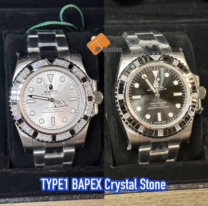 Bape Type1 Bapex Ape Crystal Zircon Trendy Brand Ape Watch 23Ss Mechanical Diamond-Encrusted Watch