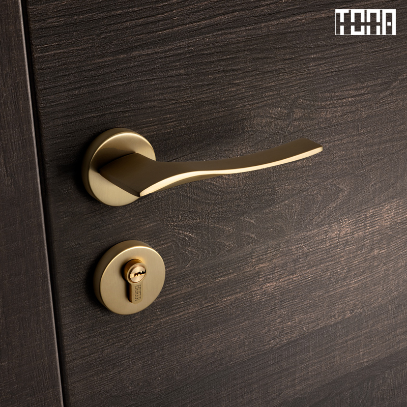 Shanfeng Tongna TONA pure copper door lock bedroom door lock all copper light luxury villa solid wood door handle