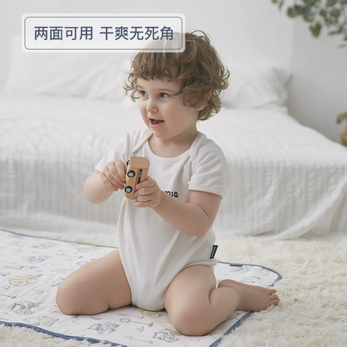 Детский двусторонний водонепроницаемый большой дышащий герметический матрас для новорожденных, можно стирать