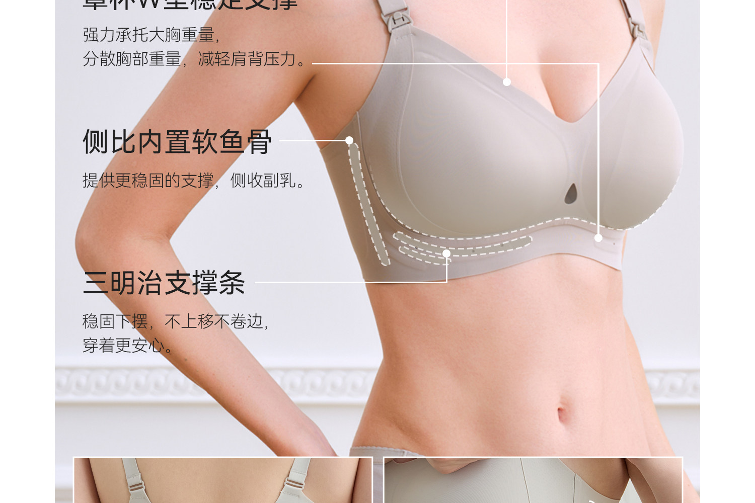 Domiamia大胸哺乳内衣防下垂承托孕期孕妇文胸大码产后喂奶胸罩 — 16