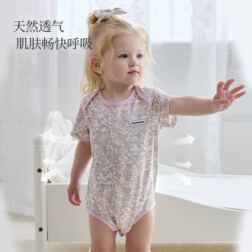 Летнее боди для новорожденных, детский комбинезон, короткий рукав