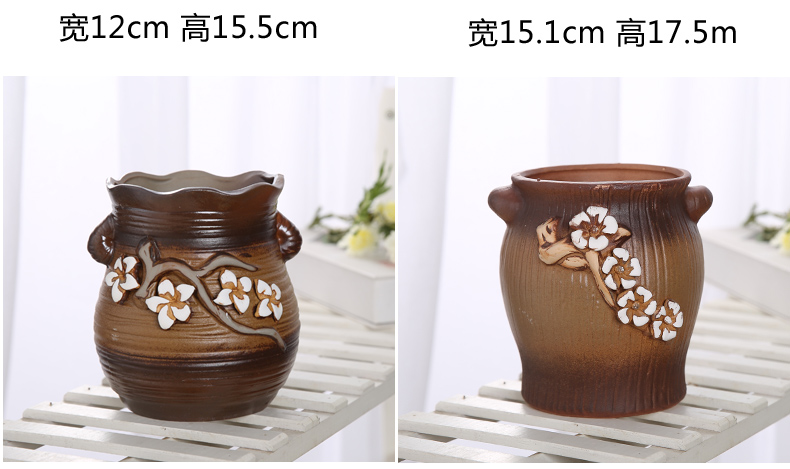 European ceramic flower pot coarse pottery breathable large caliber high model of the old running the fleshy green plant flower vase asparagus rich tree