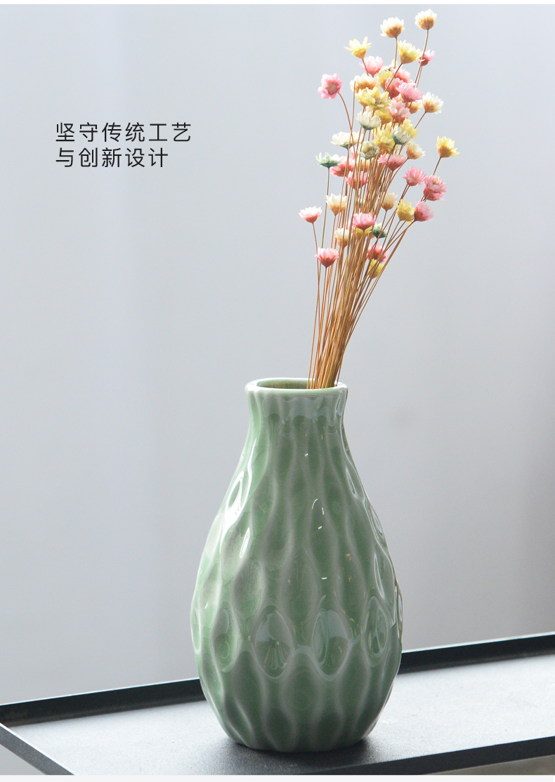 Modern creative little sitting room adornment flowers fresh celadon vase household furnishing articles grass cooper hydroponic flowers in the container