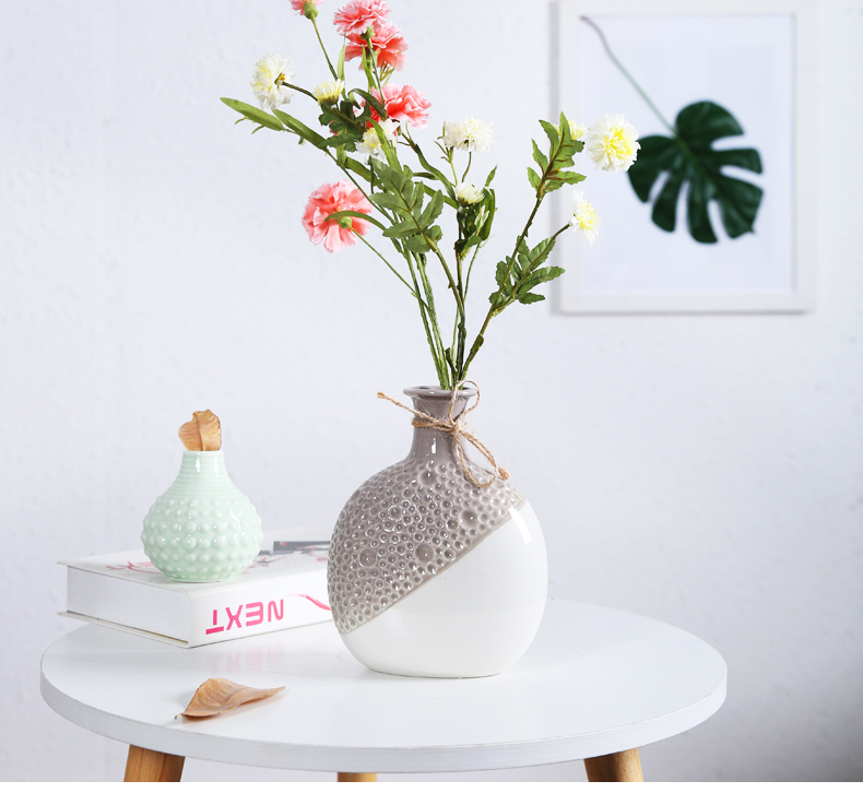 Without hole, hydroponic indoor ceramic vase desktop furnishing articles decorative vase dried flowers flowers all over the sky star, ceramic vase