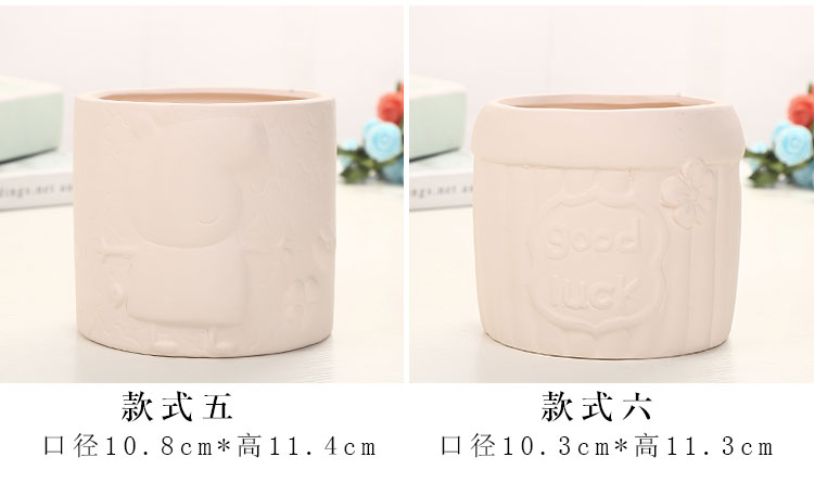 Flowerpot ceramic grain embryo, fleshy meat green plant can be artificial painting diy hand breathable potted flower pot