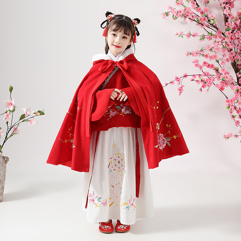 冬季加厚中国风儿童汉服秋冬旗袍襦 图2