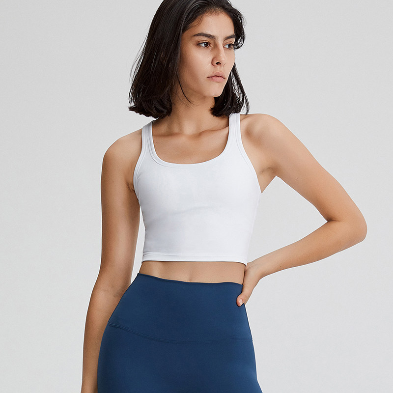 lulu professional beauty back yoga feminine fitness clothes summer thin running sports vest woman with chest cushion