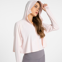 lulu anti-UV sports jacket woman dress 2022 spring summer style thin section casual running sunscreen clothing blouses
