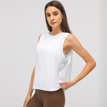 lulu original factory yoga suit vest woman beauty back loose outside lap top sports fitness speed dry sleeveless hooded sweatshirt summer