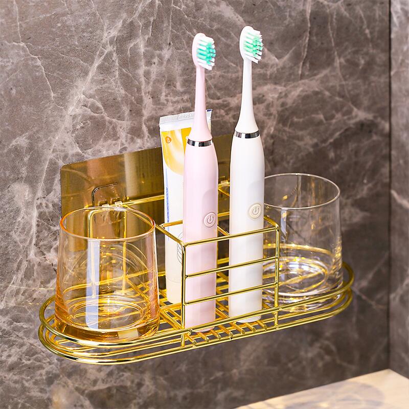 Makeup Room Toothbrush Holder Bathroom Wash Terrace Electromotion Toothbrush Shelf Light Lavish Washroom Table Surface Cup Containing shelf