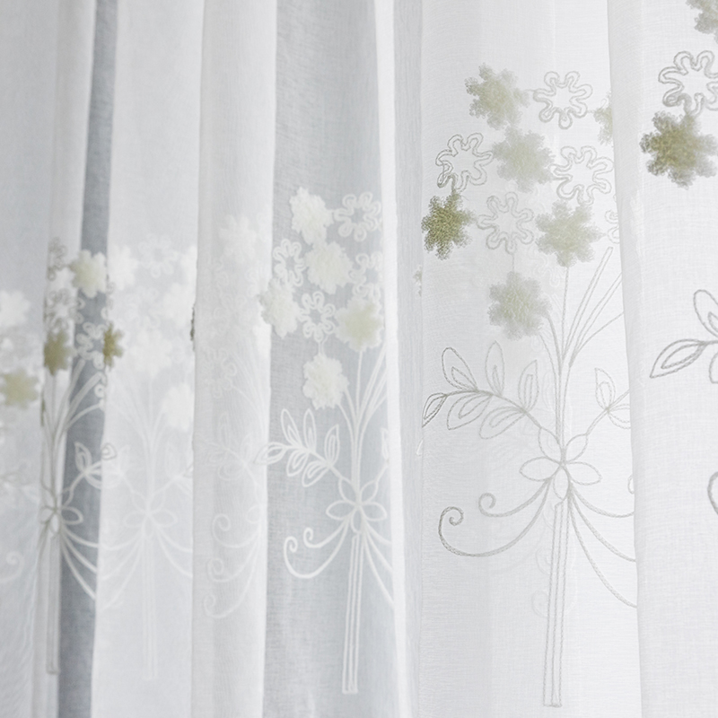 Yarn blinds Curtain Floating Windows Embroidered balcony yarns Shading White light Opaque Opaque people White Curtain Fields Landscape white sand