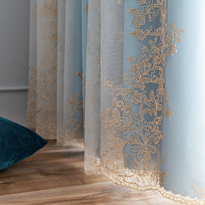 Curtains modern simple light luxury Nordic style bedroom living room double layer with yarn 2022 new high-end 2021