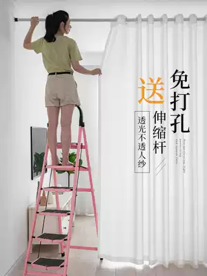 Door curtain partition window aisle bedroom home split room living room sleeping non-perforated curtain kitchen curtain