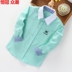 Cậu bé áo sơ mi giản dị Hàn Quốc phiên bản của triều boy 2-4-5-6-8 tuổi dài tay áo vừa lớn boy 700 bộ áo mùa thu váy 9. 