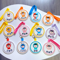 Korean kindergarten embroidery 12 constellation name brand childrens name custom mommy bag schoolbag cartoon pendant gift