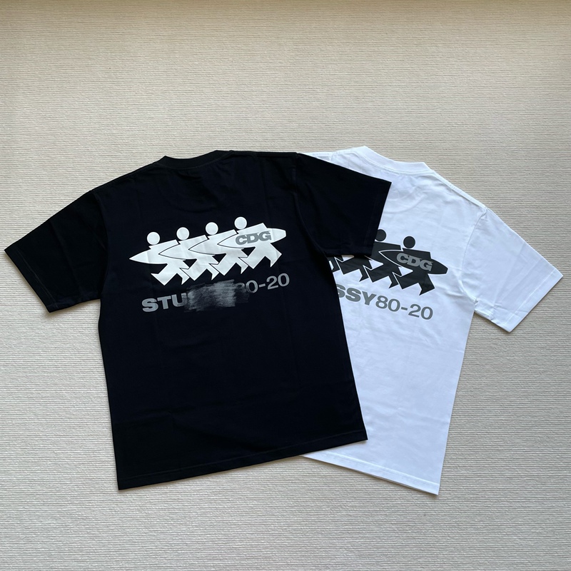 Hchcdg Independent Brand Japanese Style Cdg Letter Print Student Print Short-Sleeve T-Shirt for Men and Women Couple Style Short-Sleeve