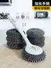 Kitchen long handle washing pot brush dish cleaning brush Household large stainless steel wire ball dishwashing pot brush pot artifact