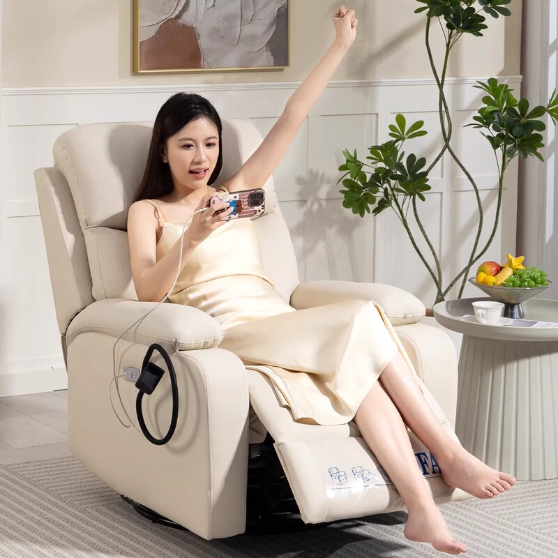 Multifunctional Sofa Chair That Can Be Turned and Rotated, Living Room Lazy Sofa, Single Seat That Can Be Used for Sitting or Lying, First-Class Space Leisure Recliner
