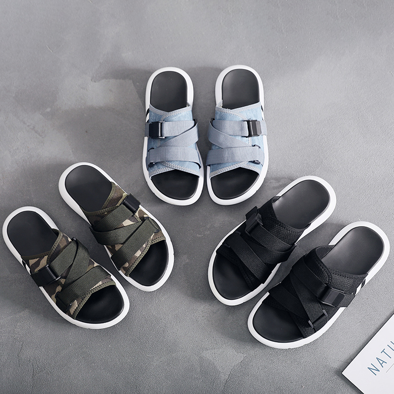 Slippers Men Summer 2021 new men's sandals Han version Men's shoes outside wearing fashion soft bottom lined slippers beach shoe tides