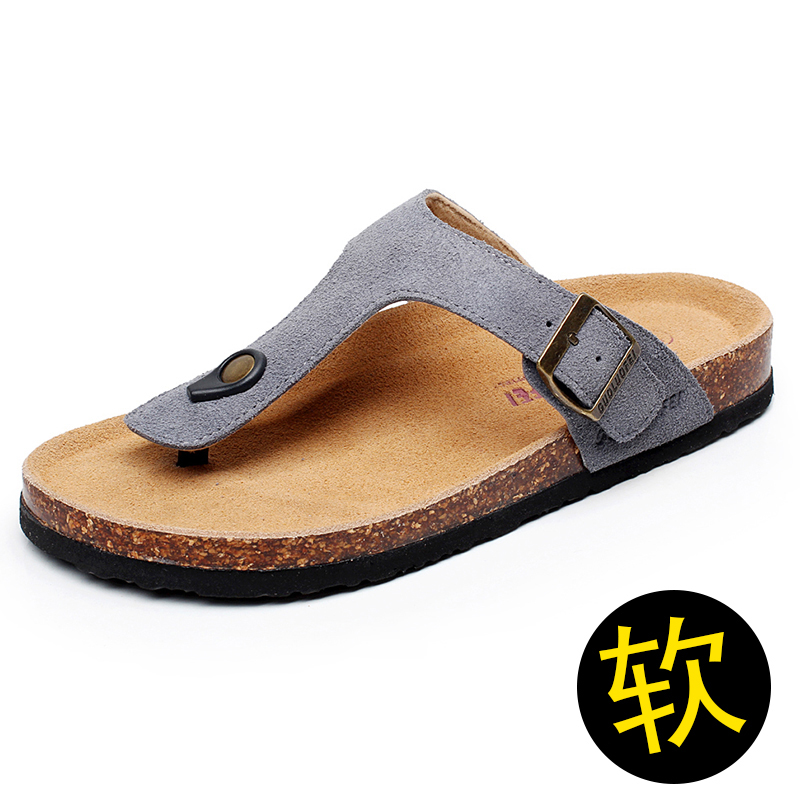Summer Flip-flops men's outdoor sandals fashion trend Cork slippers men's feet wear large size slippers