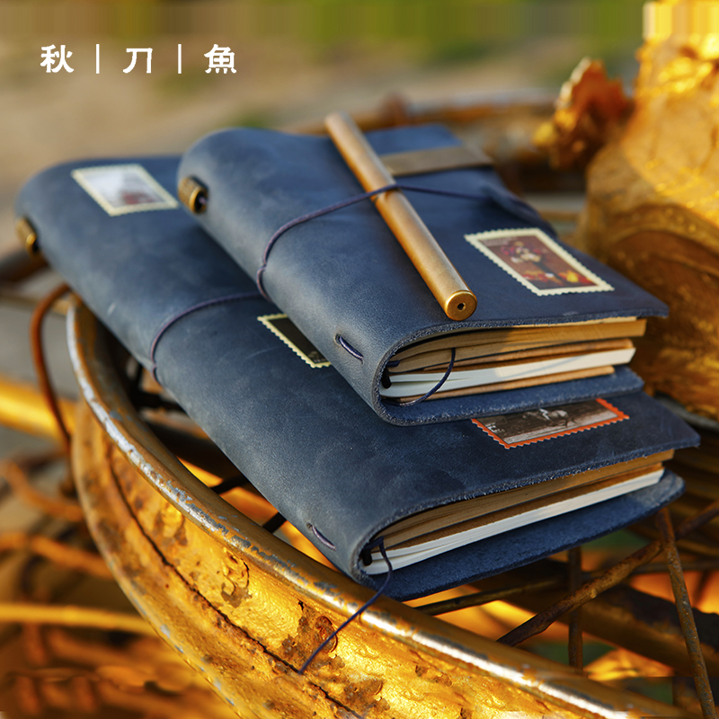 Autumn knife fish TN hand books This loose-leaf leather notebook Notebook Retro Notepad Gift Box Sets Hand Ledger of the present day of the box This brief Joins Wind hand DIY day note This can be customised stationery