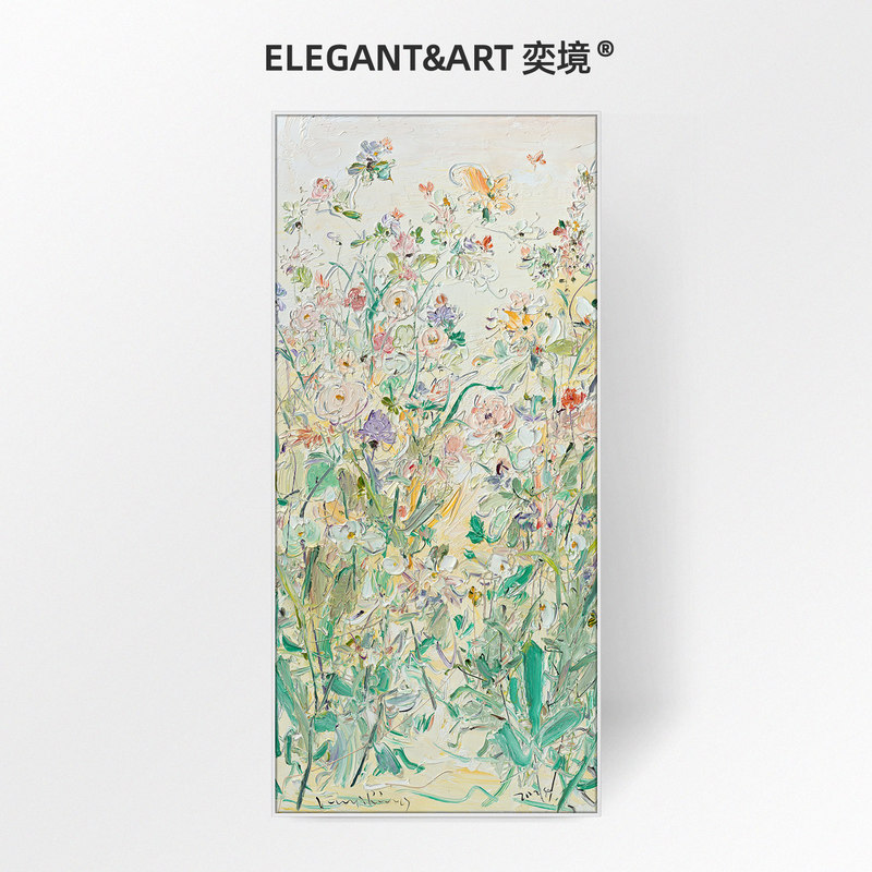 All Things Grow, Limited Edition Signed Prints by Fu Yibing, Light Luxury Entrance Decoration Painting, High-End Art Oil Painting for the Living Room