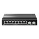 Hongya Vision 8-Port 2.5g Switch + 2 Gigabit Optical Ethernet 2500m High-Speed Transmission Gigabit Unmanaged Nas Server Connected to Monitoring Ap Hub 2 Optical 8 Electrical Network Splitter