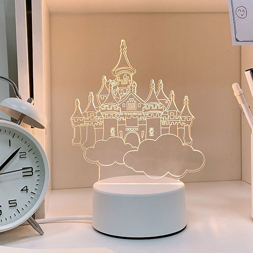 [City Of The Sky] (White / Yellow / Warm)Night light girl student Bedside Desk lamp dormitory sleep bedroom sleep room Atmosphere lamp Creative gifts customized logo