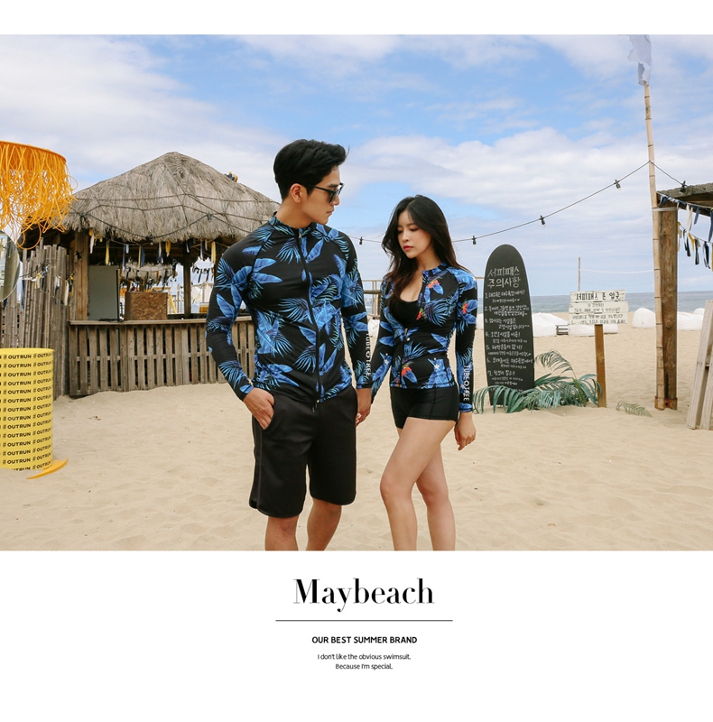 Cặp đôi chia tay boxer áo tắm hai mảnh bảo thủ che bụng thon gọn đồ bơi đi biển mùa hè phù hợp với đồ bơi - Vài đồ bơi đồ đôi nam nữ đi biển
