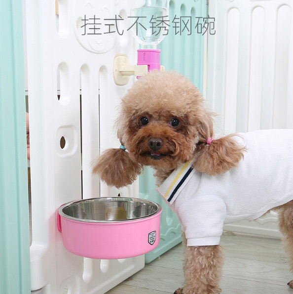 Small Tiger Tega Dog Fencing Special Eating Basin Dogs Rice Bowls Cat Bowls Anti-Overturning Stainless Steel Rice Bowls Pet Supplies