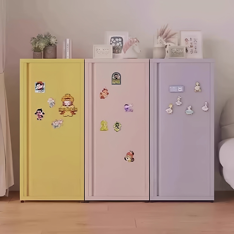 Dopamine Iron Storage Cabinet Multi-Layer Storage Cabinet with Lock Bookcase Living Room Narrow Gap Cute Snack Cabinet Storage Cabinet