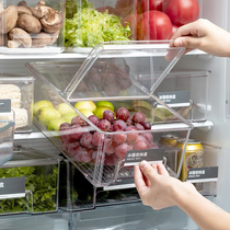 Japanese refrigerator storage box drawer type frozen storage household ingredients transparent freezer box finishing vegetable preservation box