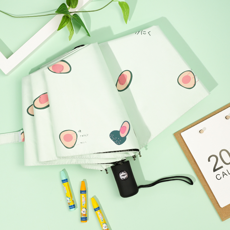 Fully automatic sun umbrella sunscreen anti-UV shading umbrella clear umbrella dual-use little frescoed female student ins-Taobao