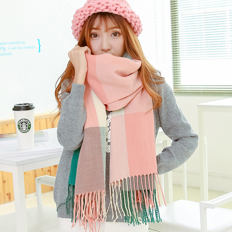 Scarf female spring and autumn Korean version all-match plaid shawl autumn and winter warm dual-use fashion 2022 new winter scarf